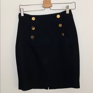 Black Skirt with Gold Buttons